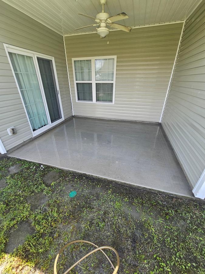 Concrete patio after pressure washing Jacksonville NC