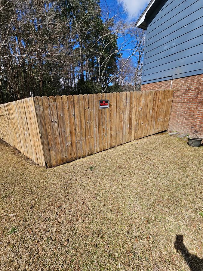 Wood fence after cleaning Eastern NC