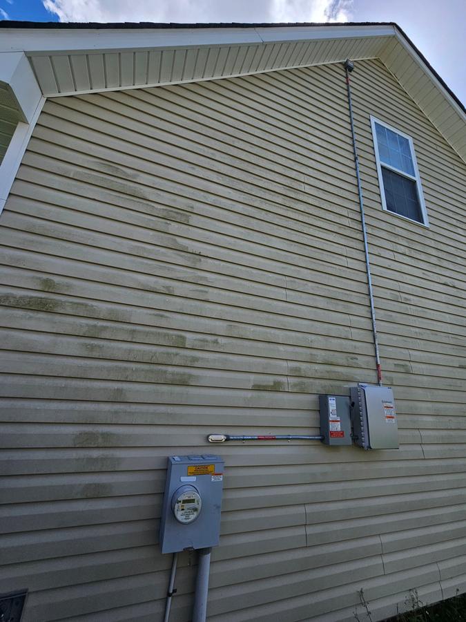 House siding before cleaning