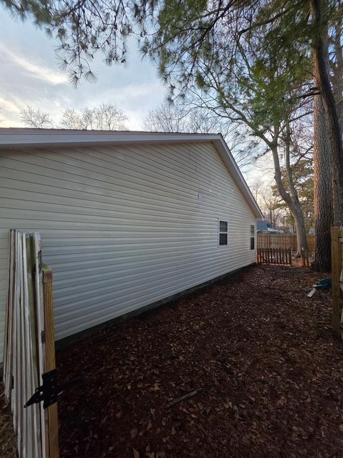 House siding after pressure washing NC