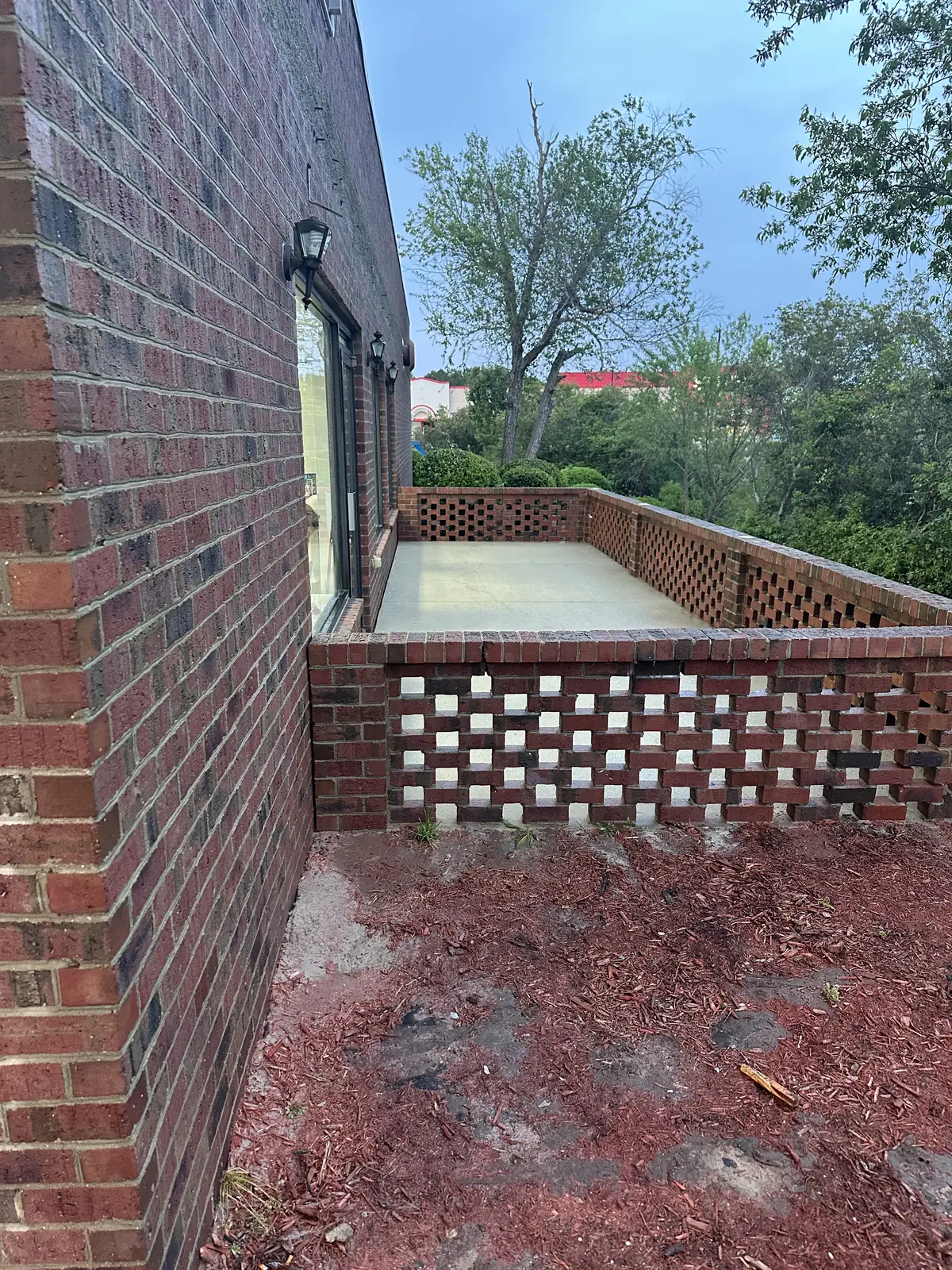 After: commercial brick building fully cleaned by Fresh Start pressure washing