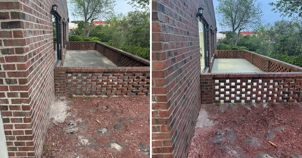 Historic brick building cleaned in New Bern, NC