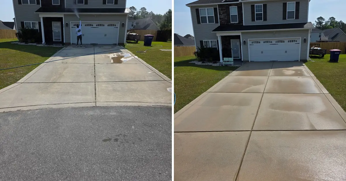 Surf City NC driveway pressure washing for a vacation rental